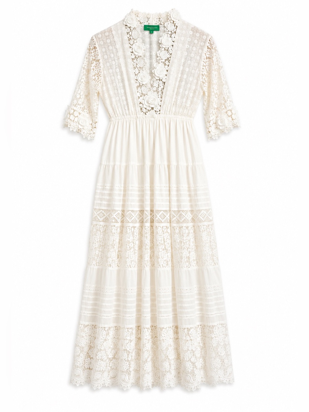 Made in Italy-Women’s Ivory Lace Maxi Dress